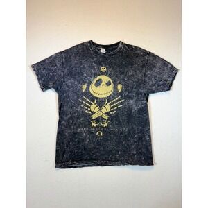 Nightmare Before Christmas King Jack T Shirt Mens M Gray Acid Wash